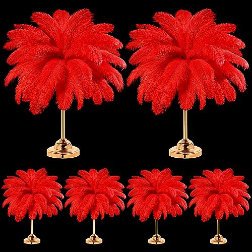 Straußenfedern, groß, natürlich, für Tafelaufsatz, 40-45 cm, für Bastelarbeiten, Hochzeit, Party, Heimdekoration, Rot, 100 Stück Straußenfedern, groß, natürlich, für Tafelaufsatz, 40-45 cm, für Bastelarbeiten, Hochzeit, Party, Heimdekoration, Rot, 100 Stück von ASKFNASDKMFN