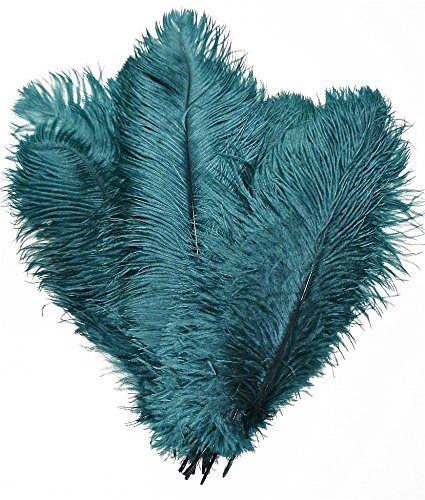 Straußenfedern, natürlich, 19,8–24,9 cm, für Hochzeit, Dekoration, Blaugrün, 10 Stück Straußenfedern, natürlich, 19,8–24,9 cm, für Hochzeit, Dekoration, Blaugrün, 10 Stück von ASKFNASDKMFN