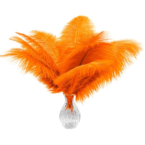 Straußenfedern, orangefarbene Straußenfedern, 30-35 cm, Großpackung für Hochzeitsfeiern, Tafelaufsätze und DIY-Kleidungsdekoration, Gatsby-Dekorationen, 20 Stück Straußenfedern, orangefarbene Straußenfedern, 30-35 cm, Großpackung für Hochzeitsfeiern, Tafelaufsätze und DIY-Kleidungsdekoration, Gatsby-Dekorationen, 20 Stück von ASKFNASDKMFN