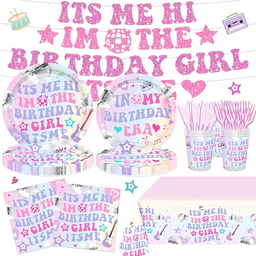 122-teiliges Geschirr-Set mit Aufschrift "It's Me Hi I'm The Birthday Girl", Partyteller-Set für 20 Gäste, Geburtstagsdekorationen 122-teiliges Geschirr-Set mit Aufschrift "It's Me Hi I'm The Birthday Girl", Partyteller-Set für 20 Gäste, Geburtstagsdekorationen von ASLERMURE