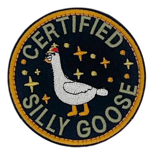 ASMEFY Goose Hook and Loop Moral Patch, Embroidered Cute Cartoon Animal Meme Appliques for Backpacks, Hats, Jackets, Vests, Dog Harnesses. von ASMEFY