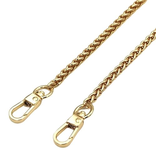 ASMEIR Taschenkette Taschenkette aus Stahl - DIY 5mm Gold, Silber, Schwarz, gebürstete Bronze Schulter Umhängetasche Kettenriemen Kette FüR Tasche (Color : Gold, Size : 130cm) von ASMEIR