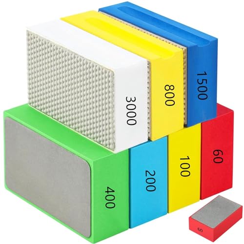Diamant-Handpolierpads, Fliesenpolierpad, Porzellan-Schleifblöcke, Glaspolierset für Granit, Beton, Marmor, Keramik, Stein, 60# 100# 200# 400# 800# 1500# 3000# Diamant-Handpolierpads, Fliesenpolierpad, Porzellan-Schleifblöcke, Glaspolierset für Granit, Beton, Marmor, Keramik, Stein, 60# 100# 200# 400# 800# 1500# 3000# von ASMIZ