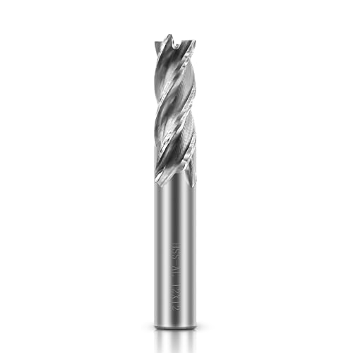 ASNOMY 12mm HSS Schaftfräser CNC Drehmaschine geraden Schaft 12mm, 4 Flöte Spiralfräser Schneide Schaftfräsersatz Drill End Mill Fräser Bit von ASNOMY