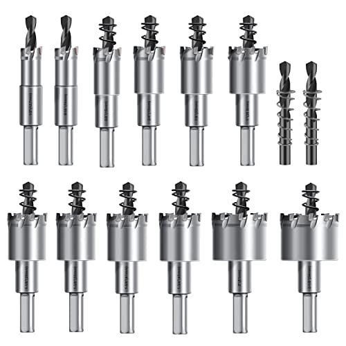 ASNOMY 14 Stück 12.7mm-54mm Lochsäge Hartmetall-Bohrer, Hartmetall-Bohrer Carbid Legierung Lochschneider, Lochsägen-Satz für Metalle, Stahl, Edelstahl, Aluminium, Kunststoffe ASNOMY 14 Stück 12.7mm-54mm Lochsäge Hartmetall-Bohrer, Hartmetall-Bohrer Carbid Legierung Lochschneider, Lochsägen-Satz für Metalle, Stahl, Edelstahl, Aluminium, Kunststoffe von ASNOMY