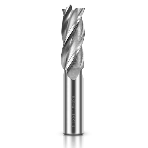 ASNOMY 18mm HSS Schaftfräser CNC Drehmaschine geraden Schaft, 4 Flöte Spiralfräser Schneide Schaftfräsersatz Drill End Mill Fräser Bit von ASNOMY