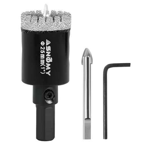 ASNOMY 25mm Diamant Lochsäge mit Zentrierbohrer,Gezahntes Diamantbohrer Diamant Fliesenbohrer,Diamant Bohrkron Glasbohrer zum Bohren für Glas, Fliesen, Porzellan, Granitstein ASNOMY 25mm Diamant Lochsäge mit Zentrierbohrer,Gezahntes Diamantbohrer Diamant Fliesenbohrer,Diamant Bohrkron Glasbohrer zum Bohren für Glas, Fliesen, Porzellan, Granitstein von ASNOMY