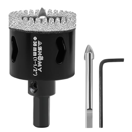 ASNOMY 38mm Diamant Lochsäge mit Zentrierbohrer,Gezahntes Diamantbohrer Diamant Fliesenbohrer,Diamant Bohrkron Glasbohrer zum Bohren für Glas, Fliesen, Porzellan, Granitstein ASNOMY 38mm Diamant Lochsäge mit Zentrierbohrer,Gezahntes Diamantbohrer Diamant Fliesenbohrer,Diamant Bohrkron Glasbohrer zum Bohren für Glas, Fliesen, Porzellan, Granitstein von ASNOMY