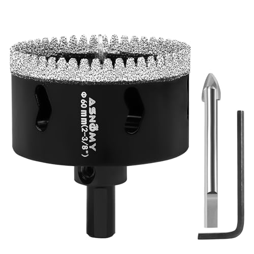 ASNOMY 60mm Diamant Lochsäge mit Zentrierbohrer,Gezahntes Diamantbohrer Diamant Fliesenbohrer,Diamant Bohrkron Glasbohrer zum Bohren für Glas, Fliesen, Porzellan, Granitstein ASNOMY 60mm Diamant Lochsäge mit Zentrierbohrer,Gezahntes Diamantbohrer Diamant Fliesenbohrer,Diamant Bohrkron Glasbohrer zum Bohren für Glas, Fliesen, Porzellan, Granitstein von ASNOMY