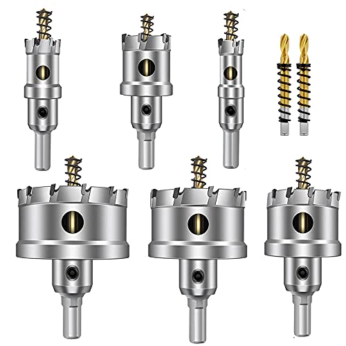 ASNOMY 8pcs großes Lochsäge Hartmetall-Bohrer, 16–60 mm, hochwertiger TCT-Bohrer-Lochsägen-Set, titanbeschichteter Zentrierbohrer aus Hartmetall, für Edelstahl, Eisen, Holz, Kunststoff ASNOMY 8pcs großes Lochsäge Hartmetall-Bohrer, 16–60 mm, hochwertiger TCT-Bohrer-Lochsägen-Set, titanbeschichteter Zentrierbohrer aus Hartmetall, für Edelstahl, Eisen, Holz, Kunststoff von ASNOMY