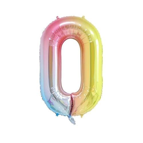 Luftballon 0. geburtstag Zahlen luftballon, Folien ballon 1 geburtstag, 40" XXL (100cm) Riesen Folienballon Geburtstagsdeko Zahlenballons (Farbe, 0) von ASOFFI