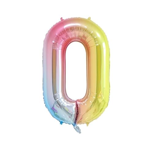 Luftballon 0. geburtstag Zahlen luftballon, Folien ballon 1 geburtstag, 40" XXL (100cm) Riesen Folienballon Geburtstagsdeko Zahlenballons (Farbe, 0) von ASOFFI