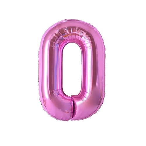 Luftballon 0. geburtstag Zahlen luftballon, Folien ballon 1 geburtstag, 40" XXL (100cm) Riesen Folienballon Geburtstagsdeko Zahlenballons (rosa, 0) von ASOFFI