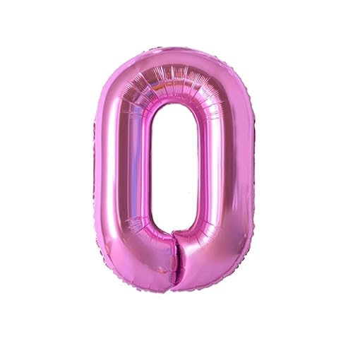 Luftballon 0. geburtstag Zahlen luftballon, Folien ballon 1 geburtstag, 40" XXL (100cm) Riesen Folienballon Geburtstagsdeko Zahlenballons (rosa, 0) von ASOFFI