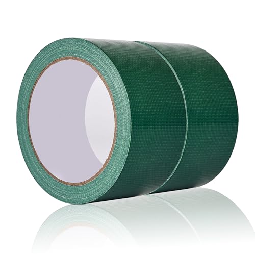 ASOFTY 2 Rollen Gaffer Tape, 50mm x 20m Bunt Gaffer-Band, Klebeband mit Starker Klebkraft, Panzerband, Duct Tape, Gewebe-Klebeband für Reparaturen Industrielle (Grün) von ASOFTY