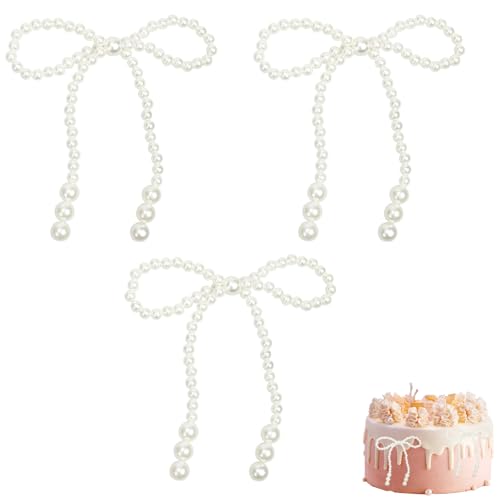 ASOMI 3-teiliges Kuchendekorationsset mit Perlenschleife, romantisches Kuchendekorationsset, geeignet für Geburtstage, Hochzeiten und Partyzubehör zum Valentinstag ASOMI 3-teiliges Kuchendekorationsset mit Perlenschleife, romantisches Kuchendekorationsset, geeignet für Geburtstage, Hochzeiten und Partyzubehör zum Valentinstag von ASOMI