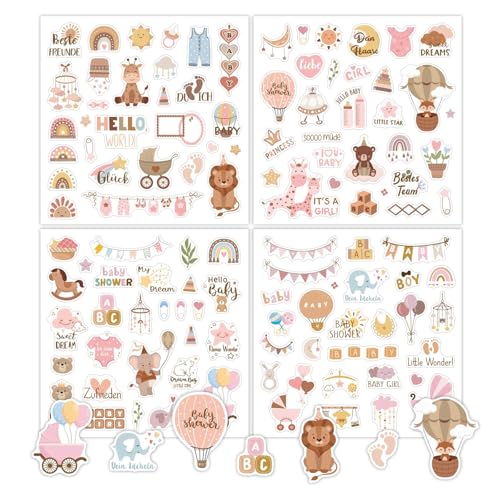 ASOMI 4 Bilder Niedliche Baby-Scrapbook 110 Aufkleber für Kreativitäten - Sticker Babyalbum, Geburtstag Gästebuch und mehr für Fotoalbum und besondere Momente ASOMI 4 Bilder Niedliche Baby-Scrapbook 110 Aufkleber für Kreativitäten - Sticker Babyalbum, Geburtstag Gästebuch und mehr für Fotoalbum und besondere Momente von ASOMI