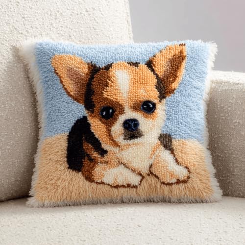 ASONGLINGO DIY Knotting Set Beginners Tier Hund Latch Cushion with Pre-Print Cushion Cover for Beginners and Adults, Knüpfen Set Kissen Knüpfen Handarbeit 43x43cm ASONGLINGO DIY Knotting Set Beginners Tier Hund Latch Cushion with Pre-Print Cushion Cover for Beginners and Adults, Knüpfen Set Kissen Knüpfen Handarbeit 43x43cm von ASONGLINGO