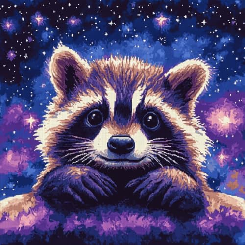 ASONGLINGO DIY Latch Cushion Tier Waschbär Pre-Print Cross Stitch Sofa Cushion Cover Tool Teppich Knüpfen Set Kissen Knüpfen Set Kissenbezüge 43x43cm ASONGLINGO DIY Latch Cushion Tier Waschbär Pre-Print Cross Stitch Sofa Cushion Cover Tool Teppich Knüpfen Set Kissen Knüpfen Set Kissenbezüge 43x43cm von ASONGLINGO