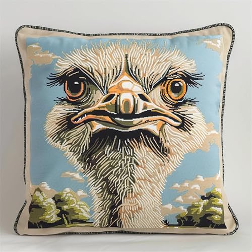 ASONGLINGO Knotting Cushion Set, Latch Cushion Kit for Beginners, DIY Latch Hook Set, Knüpfkissen Kits 43 x 43 cm(Cartoon-Tiere) von ASONGLINGO