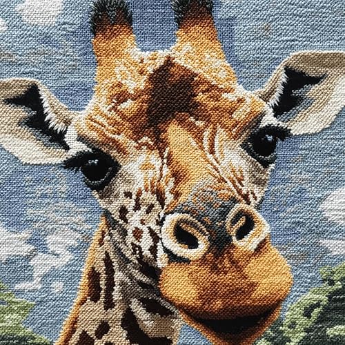 ASONGLINGO Latch Cushion Kits, Tiergiraffe Cross Stitch Latch Hook Cushion Cover Rug Sets with Pre-Printed Color Pattern Canvas Crochet Yarn Set 43x43cm ASONGLINGO Latch Cushion Kits, Tiergiraffe Cross Stitch Latch Hook Cushion Cover Rug Sets with Pre-Printed Color Pattern Canvas Crochet Yarn Set 43x43cm von ASONGLINGO