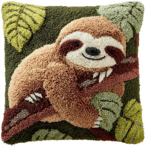 ASONGLINGO Latch Cushion Set, Tierfaultier Latch Kits Knotting Set Cushion Craft Kits Cushion for Beginners for Sofa Home Decoration DIY Kissen Knüpfset 43X43cm ASONGLINGO Latch Cushion Set, Tierfaultier Latch Kits Knotting Set Cushion Craft Kits Cushion for Beginners for Sofa Home Decoration DIY Kissen Knüpfset 43X43cm von ASONGLINGO