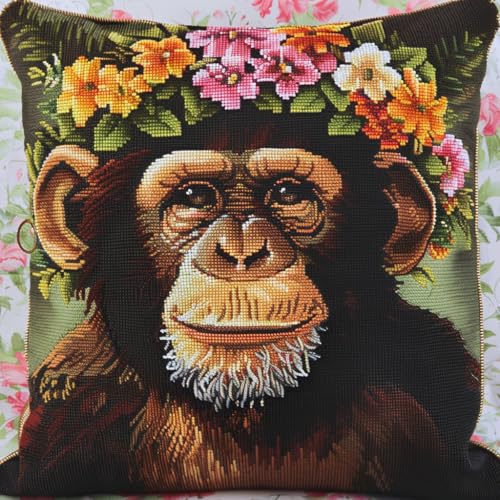 ASONGLINGO Latch Cushion Set Tiere, Affen und Blumen Latch Thread Kits Knotting Cushion Craft Set Knüpfkissen Diy Knüpfset Knüpfhaken Knüpfen DIY Dekokissen 43x43cm ASONGLINGO Latch Cushion Set Tiere, Affen und Blumen Latch Thread Kits Knotting Cushion Craft Set Knüpfkissen Diy Knüpfset Knüpfhaken Knüpfen DIY Dekokissen 43x43cm von ASONGLINGO