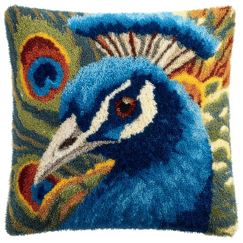 ASONGLINGO Latch Cushion Set Tierischer Pfau Latch Thread Kits Knotting Cushion Craft Set Knüpfkissen Diy Knüpfset Knüpfhaken Knüpfen DIY Dekokissen 43x43cm ASONGLINGO Latch Cushion Set Tierischer Pfau Latch Thread Kits Knotting Cushion Craft Set Knüpfkissen Diy Knüpfset Knüpfhaken Knüpfen DIY Dekokissen 43x43cm von ASONGLINGO
