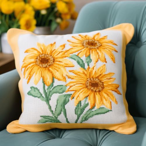 ASONGLINGO Latch Cushion for DIY Knotting Set for Adults Latch Set Kreuzstich Knüpfkissen Zum Selber knüpfen Kissen Kit 43x43cm(Schöne Blumen) von ASONGLINGO