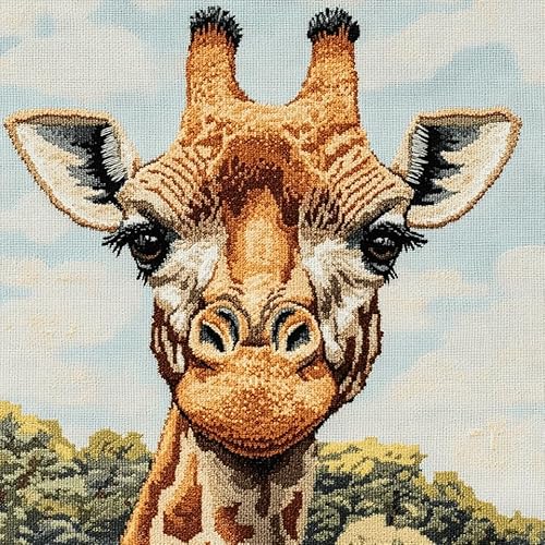 ASONGLINGO Latch Hook Cushion Kit, Tiergiraffe Latch Cushion Set for Beginners Adults, Diy Knüpfen Set Kissen Knüpfen Handarbeit 43x43cm ASONGLINGO Latch Hook Cushion Kit, Tiergiraffe Latch Cushion Set for Beginners Adults, Diy Knüpfen Set Kissen Knüpfen Handarbeit 43x43cm von ASONGLINGO