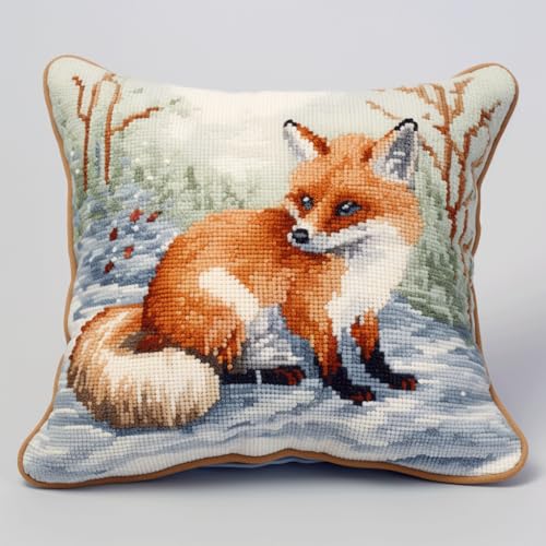 ASONGLINGO Latch Hook Cushion Set, Latch Cushion Set for Beginners Adults, DIY Knüpfteppiche & Knüpfkissen 43x43cm(Cartoon-Tiere) von ASONGLINGO