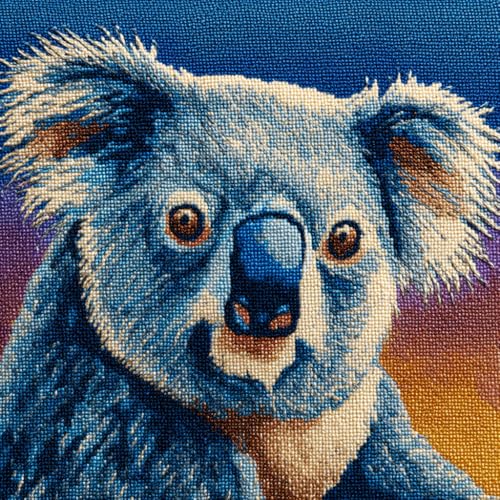 DIY Latch Cushion Kit Tierischer Koala Knotting Set Cushion Latch Cushion Set, Knüpfpackungen Für Anfänger, Knotting and Weaving Kits 43x43cm von ASONGLINGO