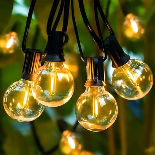 LED Lichterkette Außen 20M Lichterkette Outdoor strom mit 30+4 G40 Birnen IP65 Wasserdicht Innen/Außen Lichterkette Glühbirnen 2700k Warmweiß Lichterketten ((20M) 30+4) von ASONINE