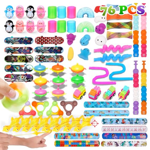 76 Stücke Kinder Spielzeug Set für Geburtstagsparty, Mitgebsel Kindergeburtstag Gastgeschenke, Sinnvolle Mitbringsel für Jungen und Mädchen als Schatztruhe Kindergeburtstag Give Aways von ASPULU