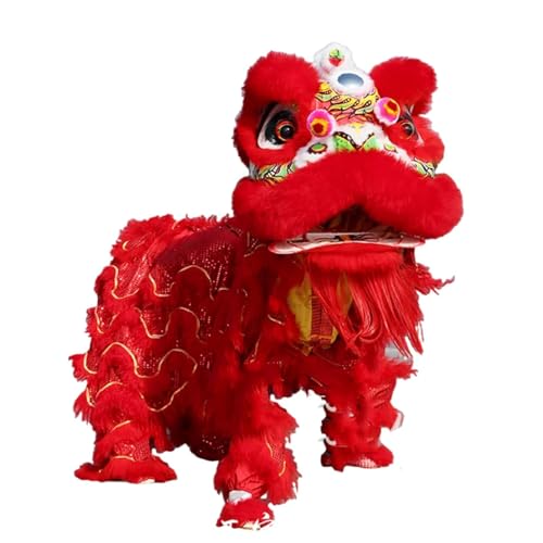 ASSICON Löwentanz-Set, Löwen-Erwachen, südländischer Woll-Drachentanz, wunderschönes traditionelles Löwen-Maskottchen-Kostüm für Schülerauftritte von ASSICON