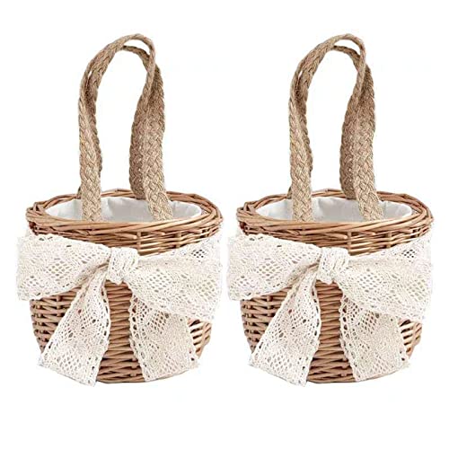 ASSR Rattan-Blumenkorb, Tragetasche, gewebte Körbe mit Makramee-Schleife, rustikaler Rattan-Hochzeitskorb, Ostereierkorb, Größe L, 2 Stück ASSR Rattan-Blumenkorb, Tragetasche, gewebte Körbe mit Makramee-Schleife, rustikaler Rattan-Hochzeitskorb, Ostereierkorb, Größe L, 2 Stück von ASSR