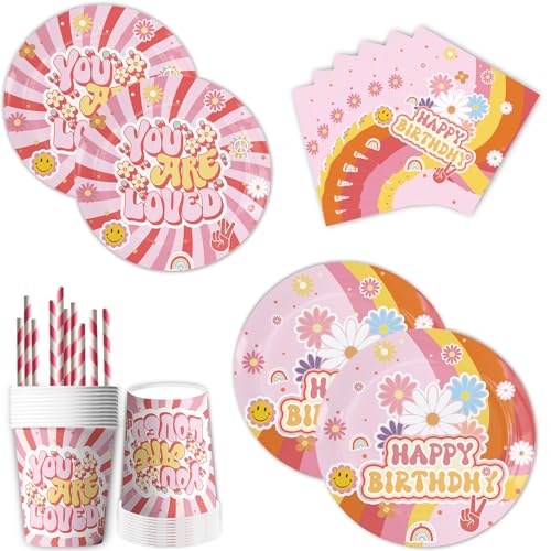 ASSUGO 60 gänseblümchen deko partygeschirr Set, Inklusive Rainbow einwegteller gänseblümchen,Party Becher,servietten Blumen,strohhalme Papier, geeignet für Kindergeburtstag deko, sommerfest deko ASSUGO 60 gänseblümchen deko partygeschirr Set, Inklusive Rainbow einwegteller gänseblümchen,Party Becher,servietten Blumen,strohhalme Papier, geeignet für Kindergeburtstag deko, sommerfest deko von ASSUGO