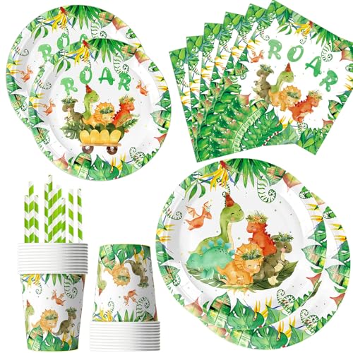 Dino geburtstag deko partygeschirr set, 60 stück pappteller kindergeburtstag deko, enthält dino teller kindergeburtstag, dino servietten kindergeburtstag, dino becher, Strohhalme Für dinoparty Dino geburtstag deko partygeschirr set, 60 stück pappteller kindergeburtstag deko, enthält dino teller kindergeburtstag, dino servietten kindergeburtstag, dino becher, Strohhalme Für dinoparty von ASSUGO