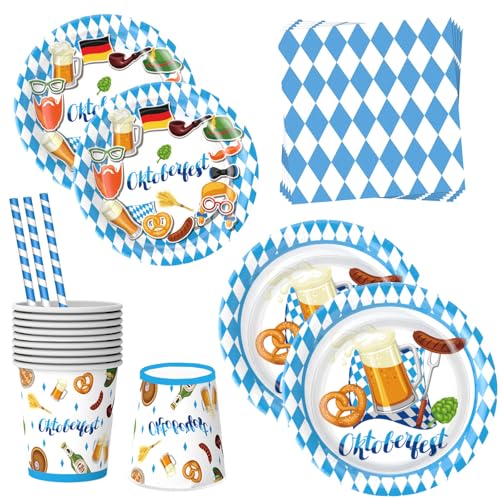 oktoberfest pappteller set,50 Stück oktoberfest deko,enthält oktoberfest teller, oktoberfest servietten, pappbecher, Strohhalme, oktoberfest accessoires für deko oktoberfest party,Grillpartys oktoberfest pappteller set,50 Stück oktoberfest deko,enthält oktoberfest teller, oktoberfest servietten, pappbecher, Strohhalme, oktoberfest accessoires für deko oktoberfest party,Grillpartys von ASSUGO