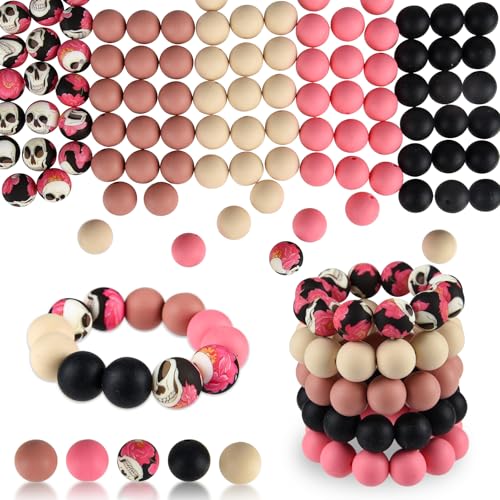 ASTARON 100 Stück 15 mm Silikonperlen für Schlüsselanhänger, Cremeweiß, Rosa, Schwarz, Rundperlen für Armbänder, Basteln, Perlenstifte, Dekorationen, Schmuckherstellung, Partyartikel ASTARON 100 Stück 15 mm Silikonperlen für Schlüsselanhänger, Cremeweiß, Rosa, Schwarz, Rundperlen für Armbänder, Basteln, Perlenstifte, Dekorationen, Schmuckherstellung, Partyartikel von ASTARON