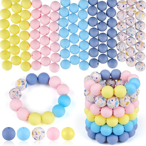 ASTARON 100 Stück 15 mm Silikonperlen für Schlüsselanhänger, Illustrationsstil, Gelb, Blau, Rundperlen, Großpackung für Armbänder, Basteln, Perlenstifte, Dekorationen, Schmuckherstellung ASTARON 100 Stück 15 mm Silikonperlen für Schlüsselanhänger, Illustrationsstil, Gelb, Blau, Rundperlen, Großpackung für Armbänder, Basteln, Perlenstifte, Dekorationen, Schmuckherstellung von ASTARON