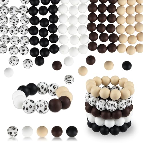 ASTARON 100 Stück 15 mm Silikonperlen für Schlüsselanhänger, Schwarz-Braun, Rundperlen für Armbänder, Basteln, Perlenstifte, Dekorationen, Schmuckherstellung, Partyartikel ASTARON 100 Stück 15 mm Silikonperlen für Schlüsselanhänger, Schwarz-Braun, Rundperlen für Armbänder, Basteln, Perlenstifte, Dekorationen, Schmuckherstellung, Partyartikel von ASTARON