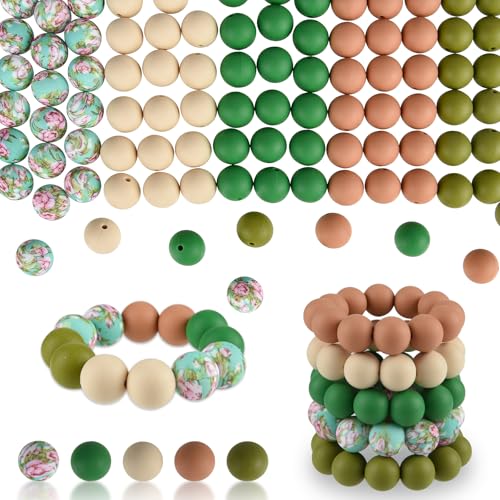 ASTARON 100 Stück 15 mm Silikonperlen für Schlüsselanhänger, braun-grün, rund, Perlen für Armbänder, Basteln, Perlenstifte, Dekorationen, Schmuckherstellung, Partyartikel ASTARON 100 Stück 15 mm Silikonperlen für Schlüsselanhänger, braun-grün, rund, Perlen für Armbänder, Basteln, Perlenstifte, Dekorationen, Schmuckherstellung, Partyartikel von ASTARON