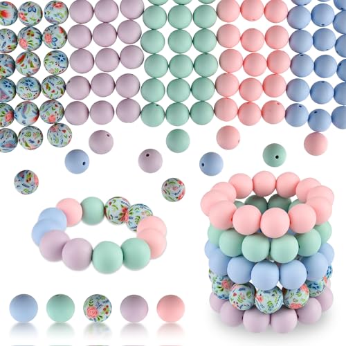 ASTARON 100 Stück 15 mm Silikonperlen für Schlüsselanhänger, hellrosa, lila, blau, rund, Perlen für Armbänder, Basteln, Perlenstifte, Dekorationen, Schmuckherstellung, Partyartikel ASTARON 100 Stück 15 mm Silikonperlen für Schlüsselanhänger, hellrosa, lila, blau, rund, Perlen für Armbänder, Basteln, Perlenstifte, Dekorationen, Schmuckherstellung, Partyartikel von ASTARON