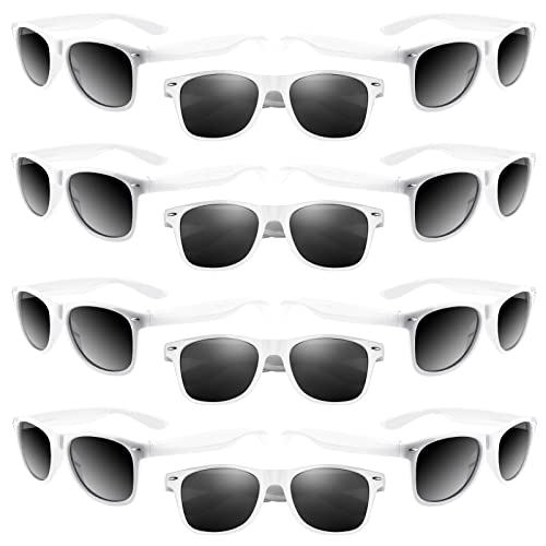 ASTARON 12 Stück Party Sonnenbrille Weiß, Neon Sonnenbrille Vintage Sonnenbrillen Set Retro Lustige Party Brille für Strand Hochzeit Party Pool Party Supplies von ASTARON