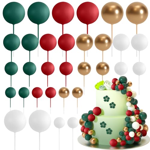 ASTARON 32 Stück Tortendeko Kugeln Cake Topper, Weihnachtsdekoration Mini-Ballons Tortenaufleger für Weihnachten Hochzeit Party Geburtstag Torte Dekorieren ASTARON 32 Stück Tortendeko Kugeln Cake Topper, Weihnachtsdekoration Mini-Ballons Tortenaufleger für Weihnachten Hochzeit Party Geburtstag Torte Dekorieren von ASTARON