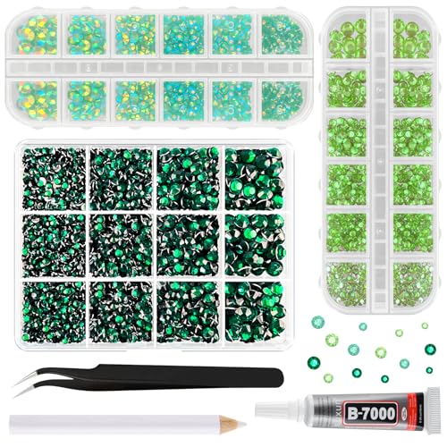 ASTARON Grüne Harz Strasssteine zum Basteln, 2mm-6mm Gemischte Flatback Edelsteine Gems Jelly AB Bedazzling Diamanten mit Kleber für Bastelarbeiten, Nägel, Becher, Tassen Dekoration ASTARON Grüne Harz Strasssteine zum Basteln, 2mm-6mm Gemischte Flatback Edelsteine Gems Jelly AB Bedazzling Diamanten mit Kleber für Bastelarbeiten, Nägel, Becher, Tassen Dekoration von ASTARON