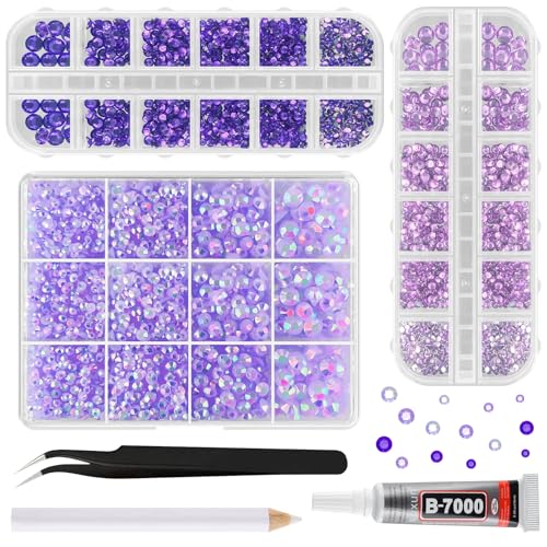 ASTARON Lila Harz Strasssteine zum Basteln, 2mm-6mm Gemischte Flatback Edelsteine Gems Jelly AB Bedazzling Diamanten mit Kleber für Bastelarbeiten, Nägel, Becher, Tassen Dekoration ASTARON Lila Harz Strasssteine zum Basteln, 2mm-6mm Gemischte Flatback Edelsteine Gems Jelly AB Bedazzling Diamanten mit Kleber für Bastelarbeiten, Nägel, Becher, Tassen Dekoration von ASTARON