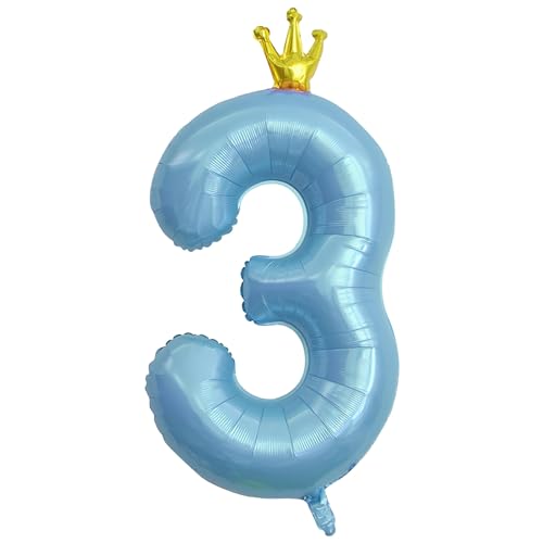 ASTARON Luftballon 3, Zahl 3 Ballon 40 Zoll Zahlenballon für Geburtstag Party Dekorationen, Blau 3. Geburtstag Ballons mit Krone für Jungen Geburtstag Dekorationen Jahrestag Dekorationen ASTARON Luftballon 3, Zahl 3 Ballon 40 Zoll Zahlenballon für Geburtstag Party Dekorationen, Blau 3. Geburtstag Ballons mit Krone für Jungen Geburtstag Dekorationen Jahrestag Dekorationen von ASTARON