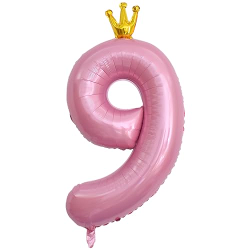ASTARON Luftballon 9 Rosa Zahl 9 Ballon 40 Zoll Zahlenballon für Geburtstag Party Dekorationen, 9. Geburtstag Ballons mit Krone für Mädchen Geburtstag Party Dekoration Jahrestag Dekorationen ASTARON Luftballon 9 Rosa Zahl 9 Ballon 40 Zoll Zahlenballon für Geburtstag Party Dekorationen, 9. Geburtstag Ballons mit Krone für Mädchen Geburtstag Party Dekoration Jahrestag Dekorationen von ASTARON